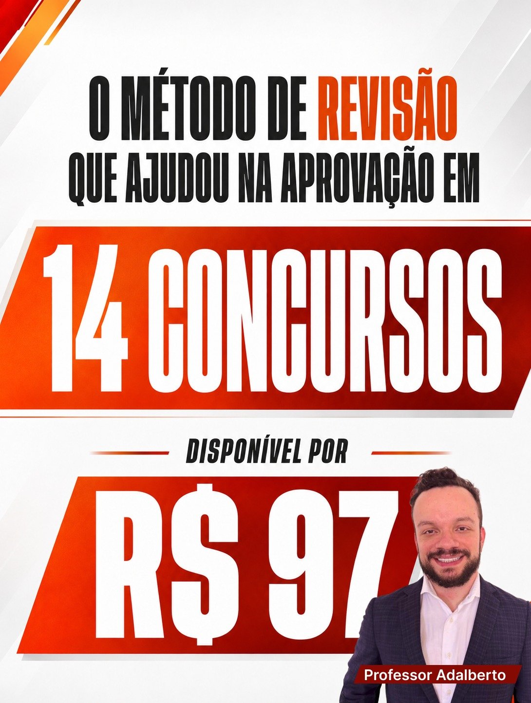 Método de revisão para 14 concursos