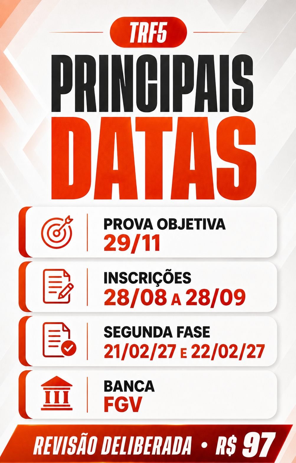 Principais datas do TRF5